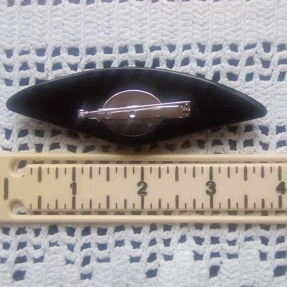 Avant Garde Brooch Black & Brown - 3.75" Wide - Pre Owned Excellent Condition - Picture 4 of 5